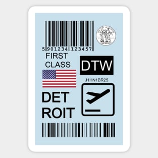 Detroit United States travel ticket Sticker